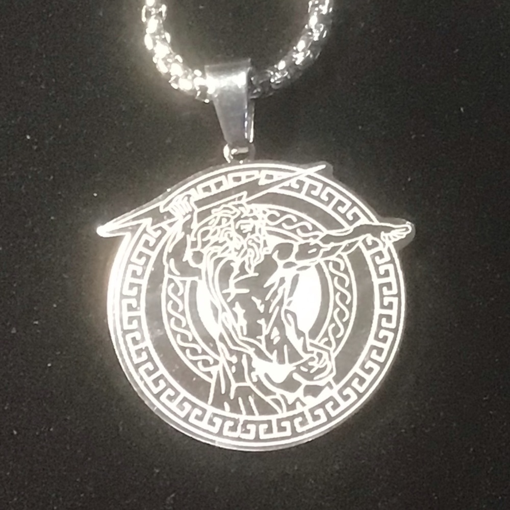 ZEUS Sky & Thunder God stainless steel necklace Greek mythology